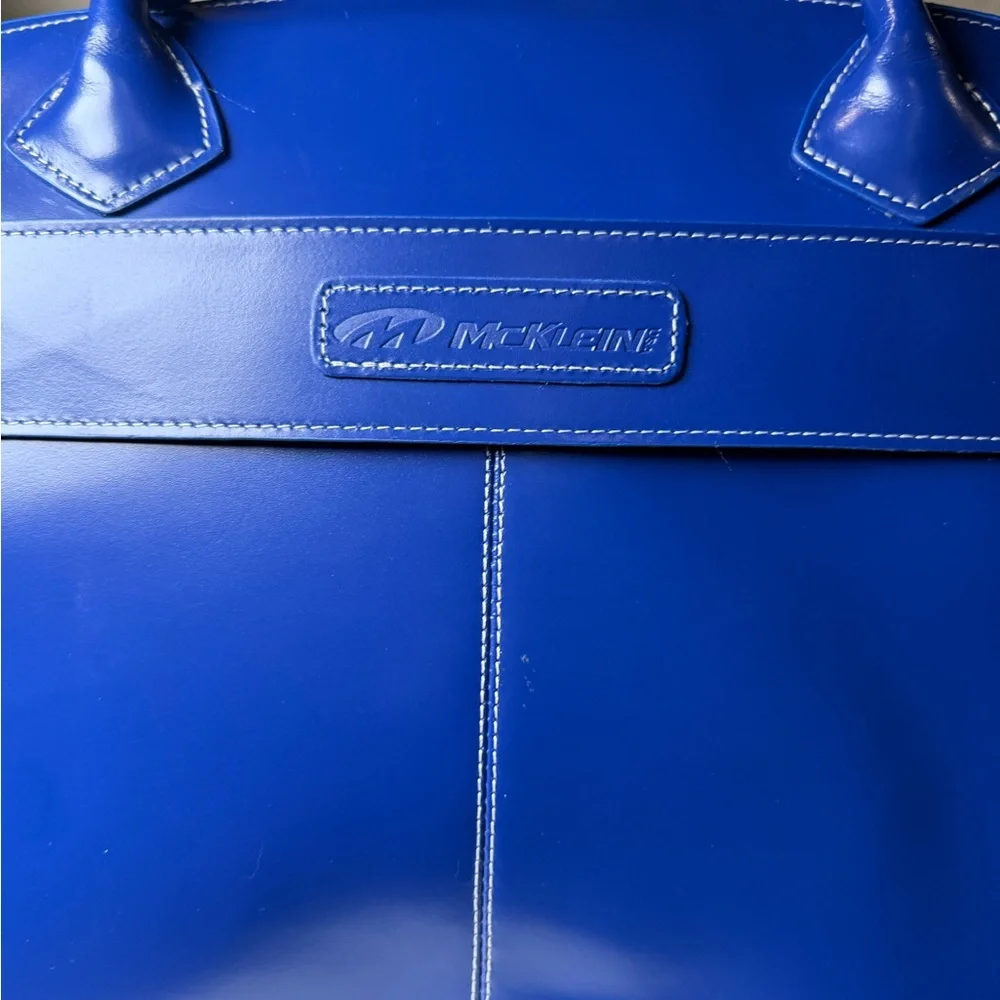 McKlein Royal Blue Leather Briefcase Tote